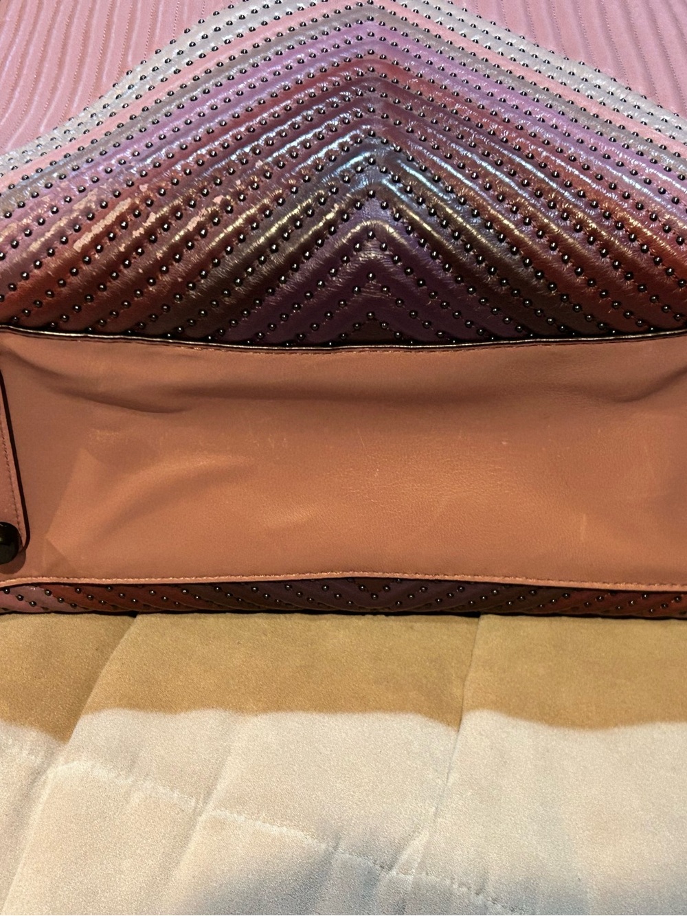 Coach Rogue Dusty Rose Quilted Leather Satchel with Stud Detail - Picture 9 of 14